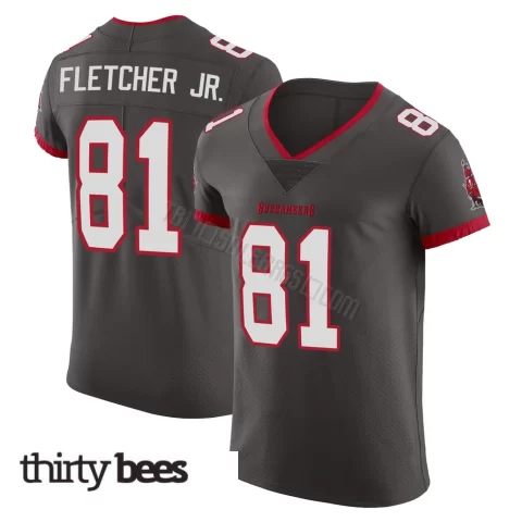 Kenny Fletcher Jr. ＃81 Tampa Bay Buccaneers Men's Elite Pewter Alternate Vapor Jersey