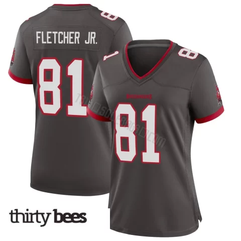 Kenny Fletcher Jr. ＃81 Tampa Bay Buccaneers Women's Game Pewter Alternate Jersey