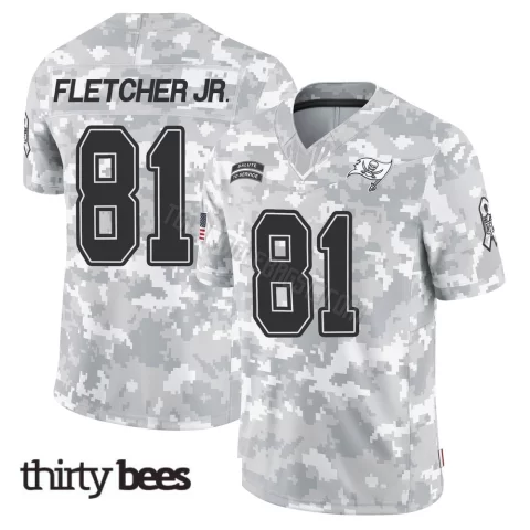 Kenny Fletcher Jr. ＃81 Tampa Bay Buccaneers Youth Limited Arctic Camo 2024 Salute to Service Jersey