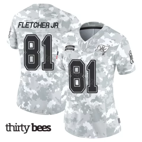 Kenny Fletcher Jr. ＃81 Tampa Bay Buccaneers Women's Limited Arctic Camo 2024 Salute to Service Jersey