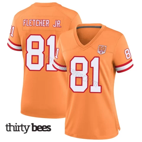 Kenny Fletcher Jr. ＃81 Tampa Bay Buccaneers Women's Game Cream sicle 50th Season Jersey