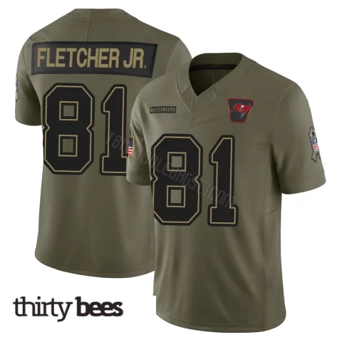 Kenny Fletcher Jr. ＃81 Tampa Bay Buccaneers Youth Limited Olive 2025 Salute to Service Jersey