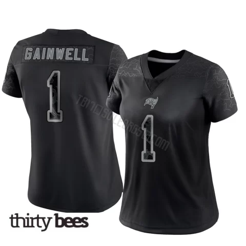 Kenny Gainwell ＃1 Tampa Bay Buccaneers Women's Limited Black Reflective Jersey