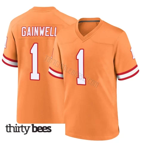 Kenny Gainwell ＃1 Tampa Bay Buccaneers Men's Game Orange Throwback Jersey
