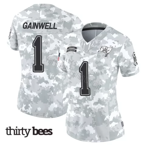 Kenny Gainwell ＃1 Tampa Bay Buccaneers Women's Limited Arctic Camo 2024 Salute to Service Jersey