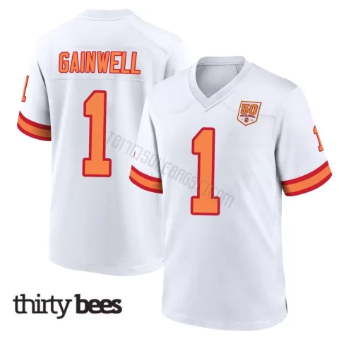 Kenny Gainwell ＃1 Tampa Bay Buccaneers Men's Game White '76 50th Season Jersey