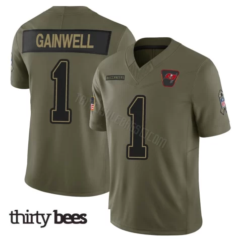 Kenny Gainwell ＃1 Tampa Bay Buccaneers Men's Limited Olive 2025 Salute to Service Jersey