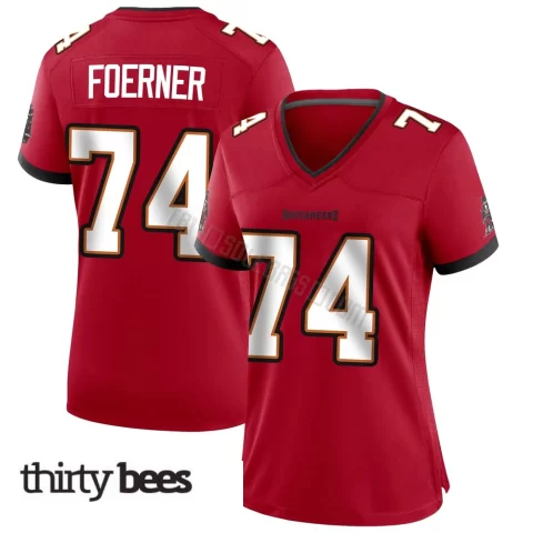 Marshall Foerner ＃74 Tampa Bay Buccaneers Women's Game Red Team Color Jersey