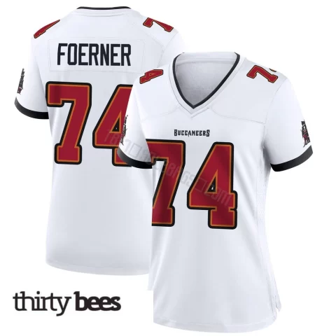Marshall Foerner ＃74 Tampa Bay Buccaneers Women's Game White Jersey