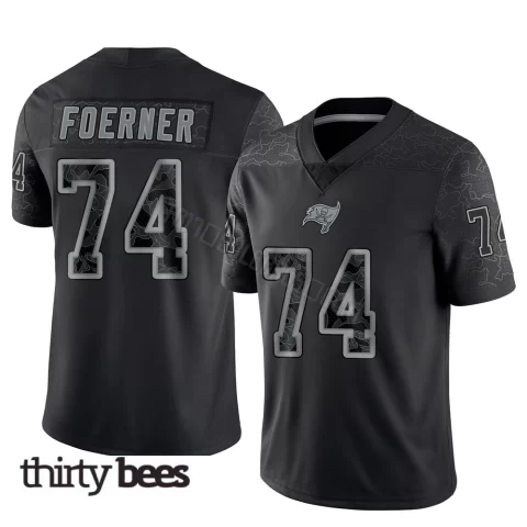 Marshall Foerner ＃74 Tampa Bay Buccaneers Youth Limited Black Reflective Jersey