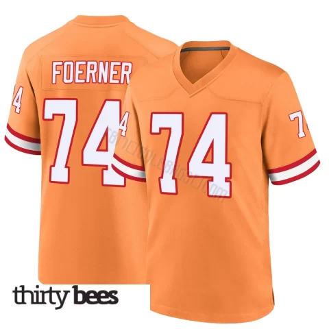 Marshall Foerner ＃74 Tampa Bay Buccaneers Youth Game Orange Throwback Jersey
