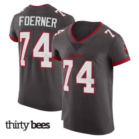 Marshall Foerner ＃74 Tampa Bay Buccaneers Men's Elite Pewter Alternate Vapor Jersey
