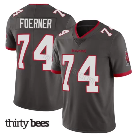 Marshall Foerner ＃74 Tampa Bay Buccaneers Men's Limited Pewter Alternate Vapor Jersey