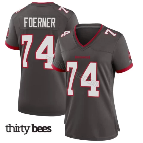 Marshall Foerner ＃74 Tampa Bay Buccaneers Women's Game Pewter Alternate Jersey