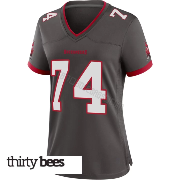 Marshall Foerner ＃74 Tampa Bay Buccaneers Women's Game Pewter Alternate Jersey