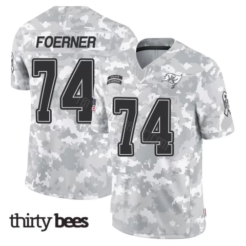 Marshall Foerner ＃74 Tampa Bay Buccaneers Youth Limited Arctic Camo 2024 Salute to Service Jersey