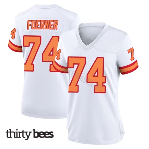 Marshall Foerner ＃74 Tampa Bay Buccaneers Women's Game White '76 Jersey