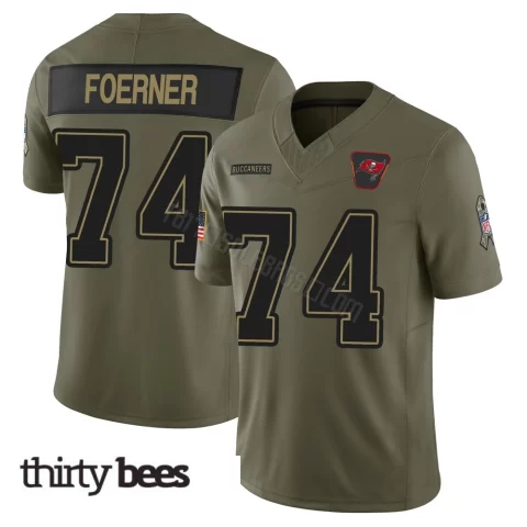 Marshall Foerner ＃74 Tampa Bay Buccaneers Men's Limited Olive 2025 Salute to Service Jersey