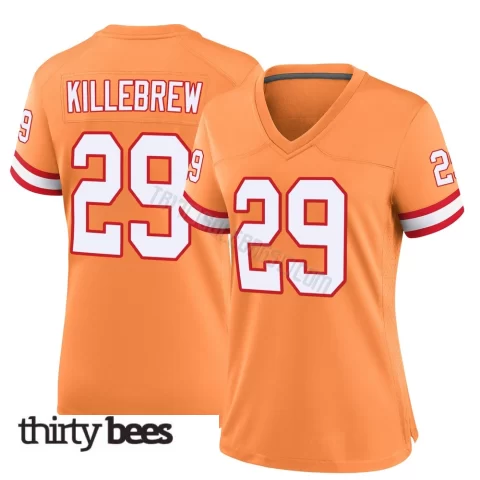 Miles Killebrew ＃29 Tampa Bay Buccaneers Women's Game Orange Throwback Jersey
