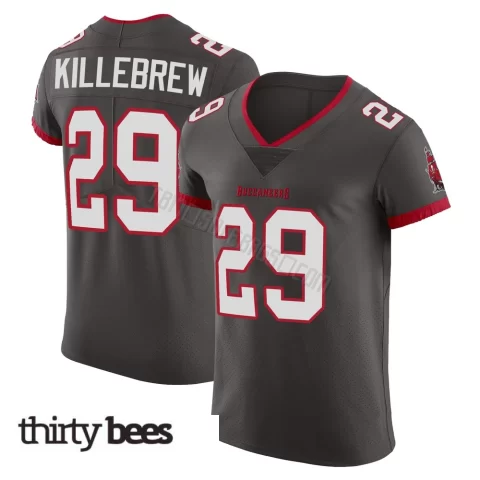 Miles Killebrew ＃29 Tampa Bay Buccaneers Men's Elite Pewter Alternate Vapor Jersey
