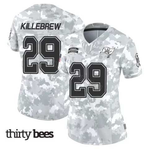 Miles Killebrew ＃29 Tampa Bay Buccaneers Women's Limited Arctic Camo 2024 Salute to Service Jersey