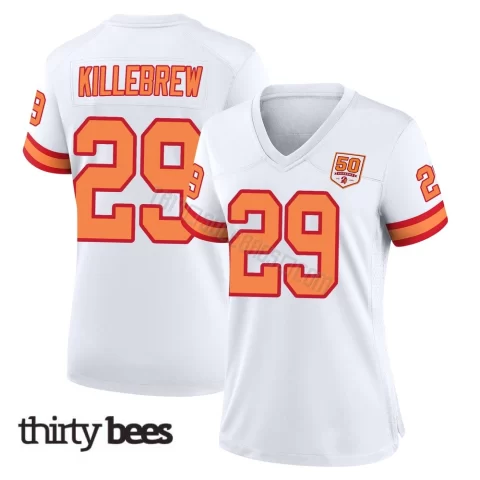 Miles Killebrew ＃29 Tampa Bay Buccaneers Women's Game White '76 50th Season Jersey