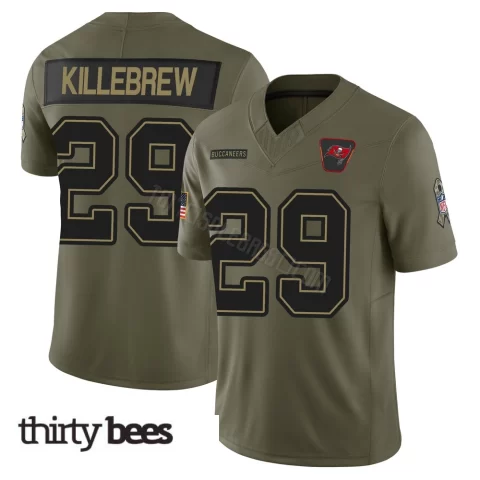 Miles Killebrew ＃29 Tampa Bay Buccaneers Youth Limited Olive 2025 Salute to Service Jersey