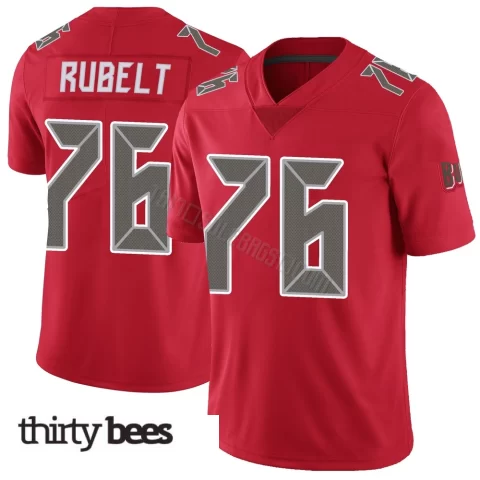 Paul Rubelt ＃76 Tampa Bay Buccaneers Men's Limited Red Color Rush Jersey