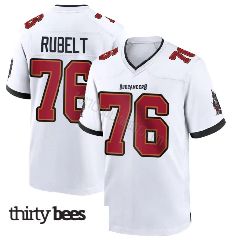 Paul Rubelt ＃76 Tampa Bay Buccaneers Men's Game White Jersey