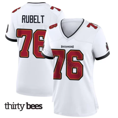 Paul Rubelt ＃76 Tampa Bay Buccaneers Women's Game White Jersey