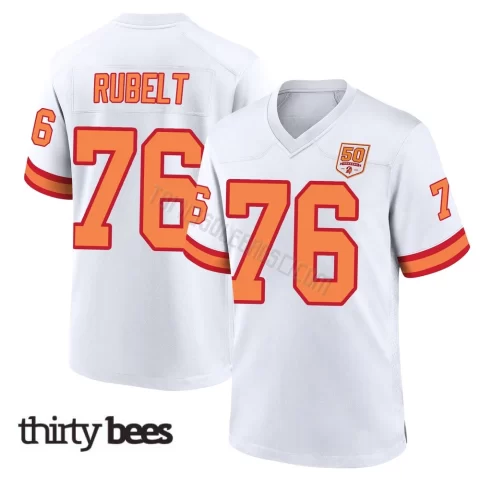Paul Rubelt ＃76 Tampa Bay Buccaneers Men's Game White '76 50th Season Jersey