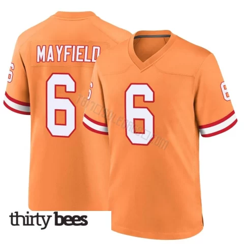 Baker Mayfield ＃6 Tampa Bay Buccaneers Men's Game Orange Throwback Jersey