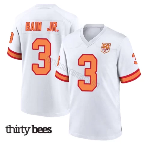 Rueben Bain Jr. ＃3 Tampa Bay Buccaneers Youth Game White '76 50th Season Jersey