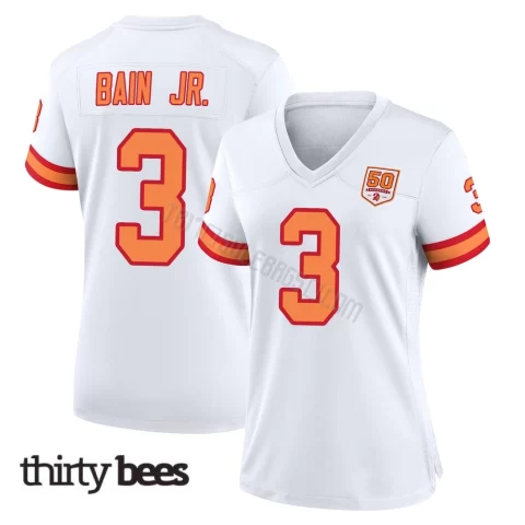 Rueben Bain Jr. ＃3 Tampa Bay Buccaneers Women's Game White '76 50th Season Jersey