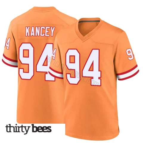 Calijah Kancey ＃94 Tampa Bay Buccaneers Men's Game Orange Throwback Jersey