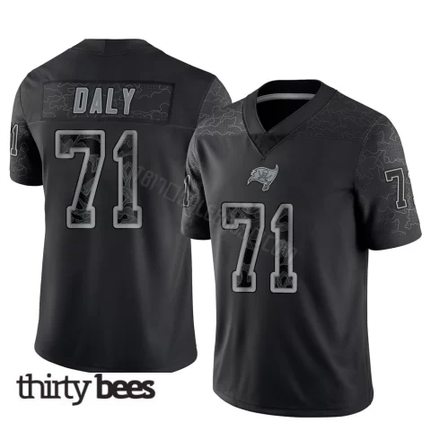 Scott Daly ＃71 Tampa Bay Buccaneers Men's Limited Black Reflective Jersey