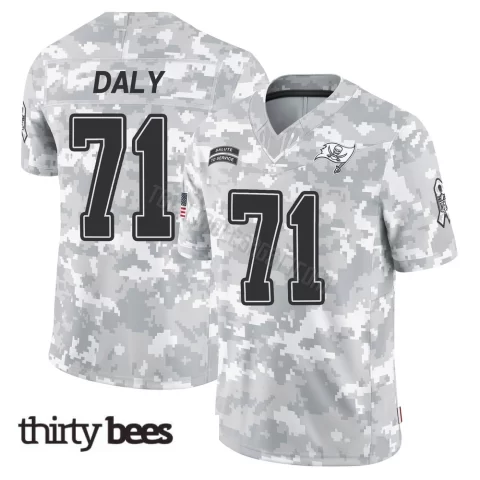 Scott Daly ＃71 Tampa Bay Buccaneers Men's Limited Arctic Camo 2024 Salute to Service Jersey