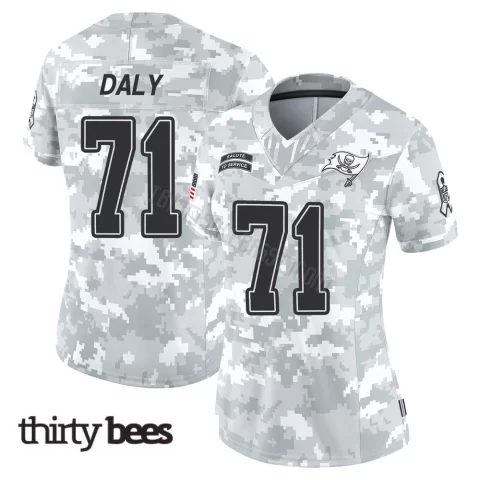 Scott Daly ＃71 Tampa Bay Buccaneers Women's Limited Arctic Camo 2024 Salute to Service Jersey