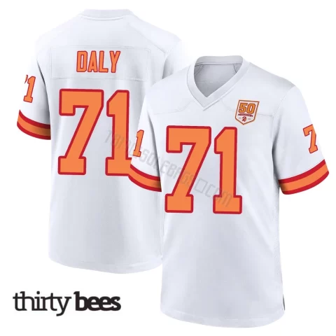 Scott Daly ＃71 Tampa Bay Buccaneers Men's Game White '76 50th Season Jersey