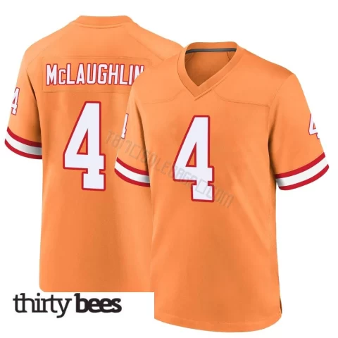 Chase McLaughlin ＃4 Tampa Bay Buccaneers Men's Game Orange Throwback Jersey