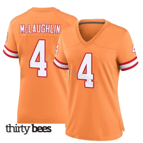 Chase McLaughlin ＃4 Tampa Bay Buccaneers Women's Game Orange Throwback Jersey