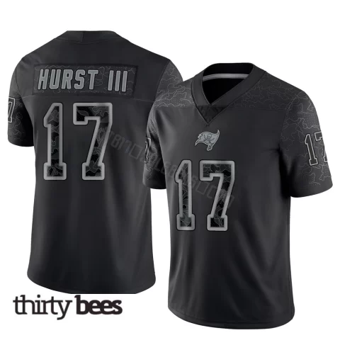 Ted Hurst III ＃17 Tampa Bay Buccaneers Youth Limited Black Reflective Jersey