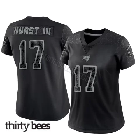 Ted Hurst III ＃17 Tampa Bay Buccaneers Women's Limited Black Reflective Jersey