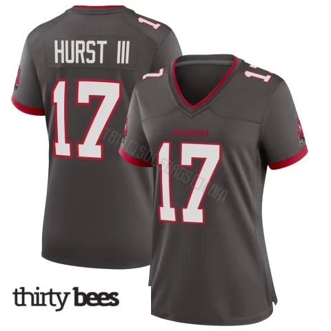 Ted Hurst III ＃17 Tampa Bay Buccaneers Women's Game Pewter Alternate Jersey