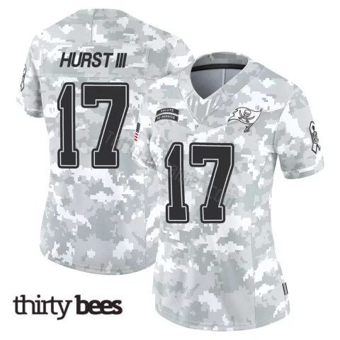 Ted Hurst III ＃17 Tampa Bay Buccaneers Women's Limited Arctic Camo 2024 Salute to Service Jersey