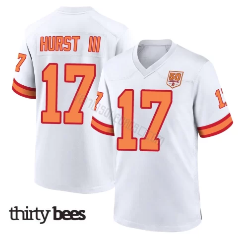 Ted Hurst III ＃17 Tampa Bay Buccaneers Youth Game White '76 50th Season Jersey