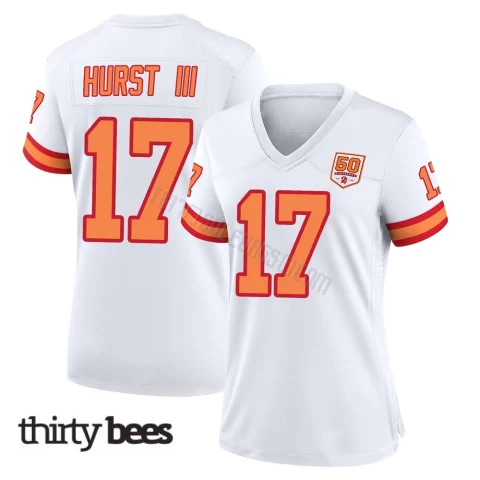 Ted Hurst III ＃17 Tampa Bay Buccaneers Women's Game White '76 50th Season Jersey