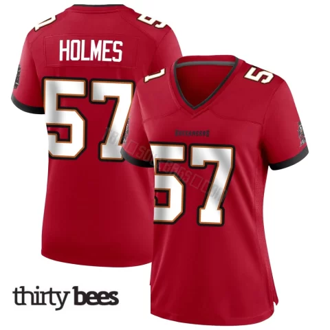 Yasir Holmes ＃57 Tampa Bay Buccaneers Women's Game Red Team Color Jersey