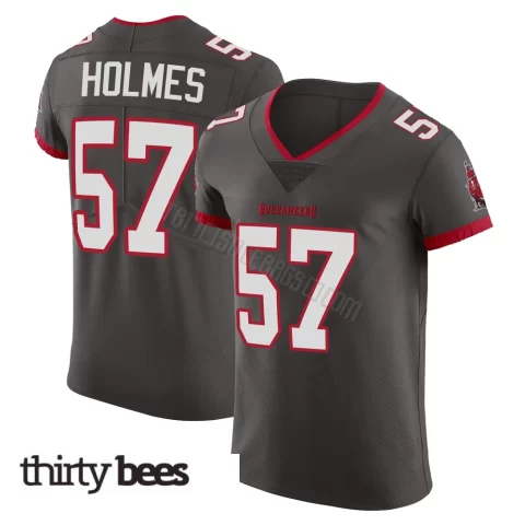 Yasir Holmes ＃57 Tampa Bay Buccaneers Men's Elite Pewter Alternate Vapor Jersey