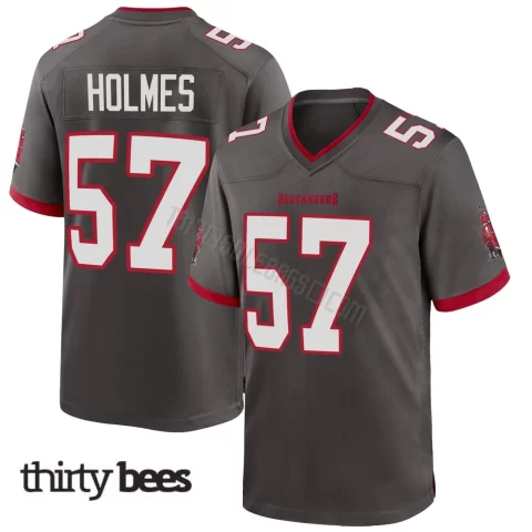 Yasir Holmes ＃57 Tampa Bay Buccaneers Youth Game Pewter Alternate Jersey